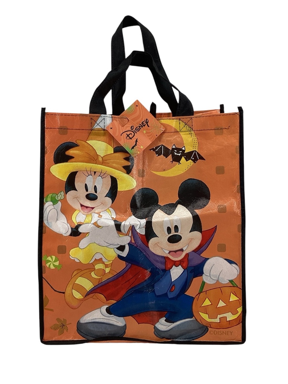 🦋 Disney Orange & Black Halloween Tote with Mickey and Minnie